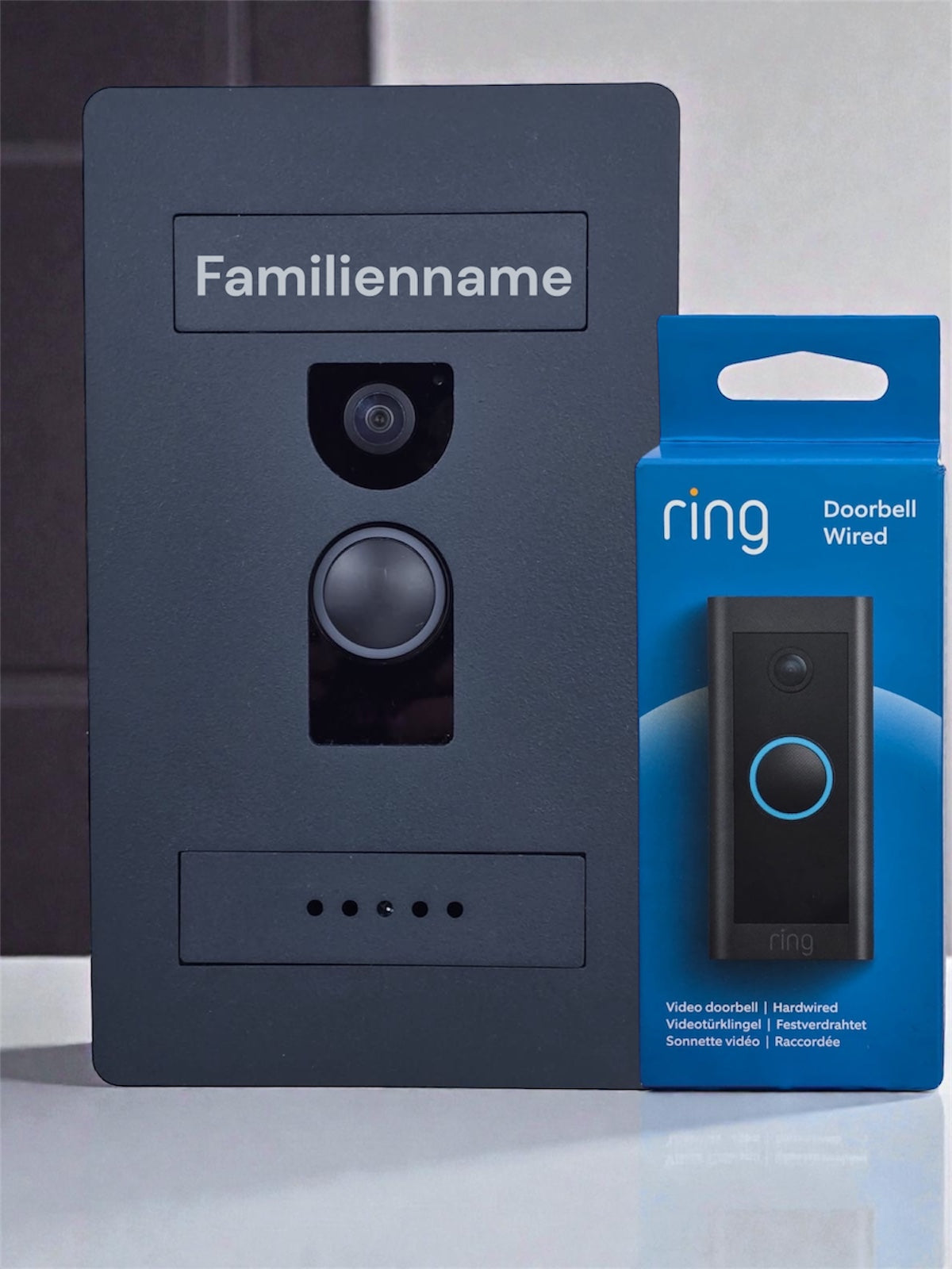 Unterputzbefestigung - passend für Ring Videotürklingel Kabel (Ring Doorbell Wired) in Anthrazit RAL7016 - Smarthome IT Services KNX System