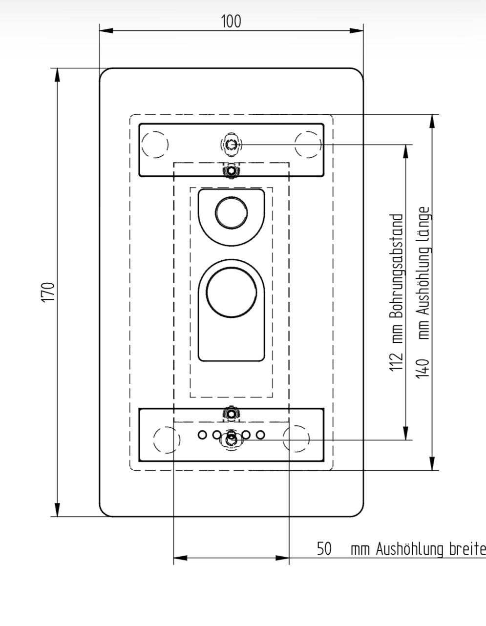 Unterputzbefestigung - passend für Ring Videotürklingel Kabel (Ring Doorbell Wired) in Anthrazit RAL7016 - Smarthome IT Services KNX System