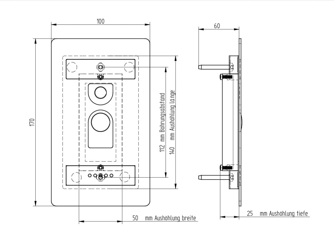 Ring Klingel Halterung Unterputzbefestigung - passend für Ring Videotürklingel Kabel (Ring Doorbell Wired) in Anthrazit RAL7016 - Smarthome IT Services KNX System